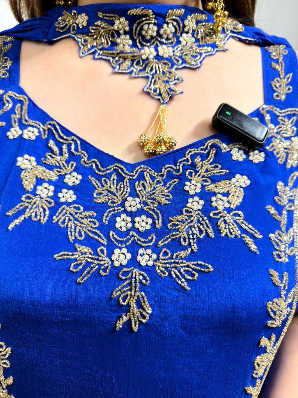Aavika | Royal Blue Embroidered 3-Piece Sharara Suit Set