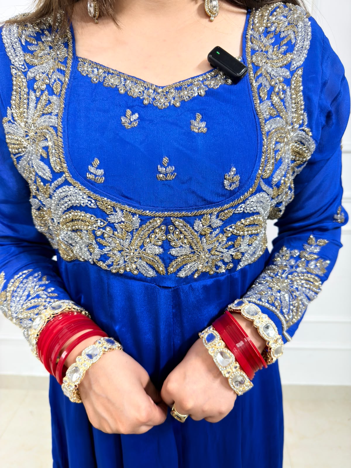 Ziva | Royal Blue Handworked Anarkali Suit with Dupatta