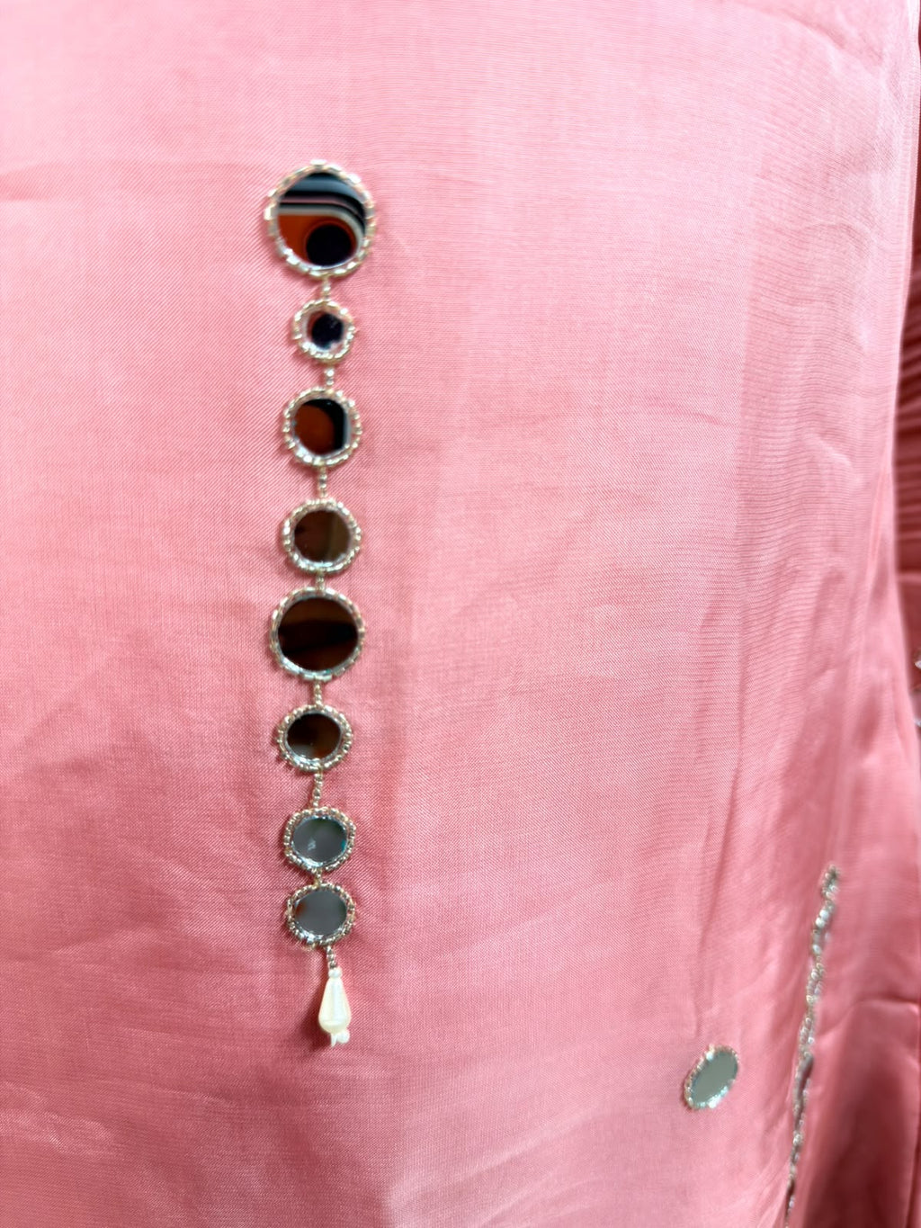 Elira | Dusty Pink Embellished Straight Kurta Set with Palazzo