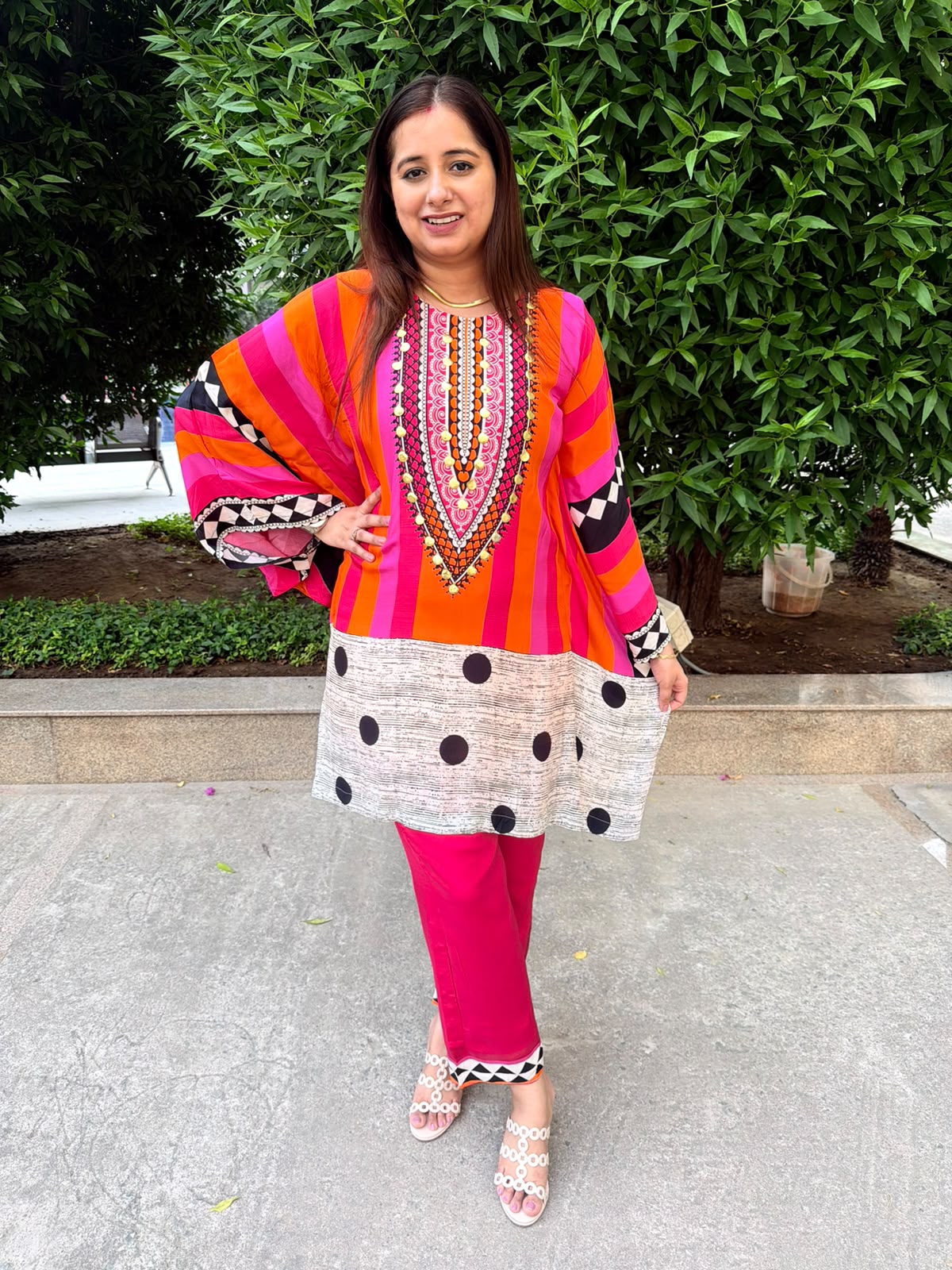 Miraya – Multicolour Printed Coord Set with Embroidered Neckline