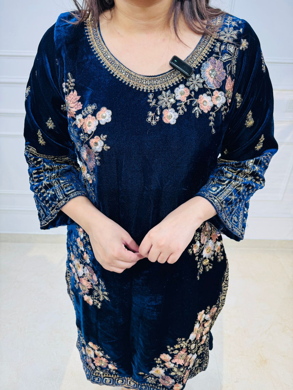 Velour | Midnight Velvet Floral Embroidered Suit