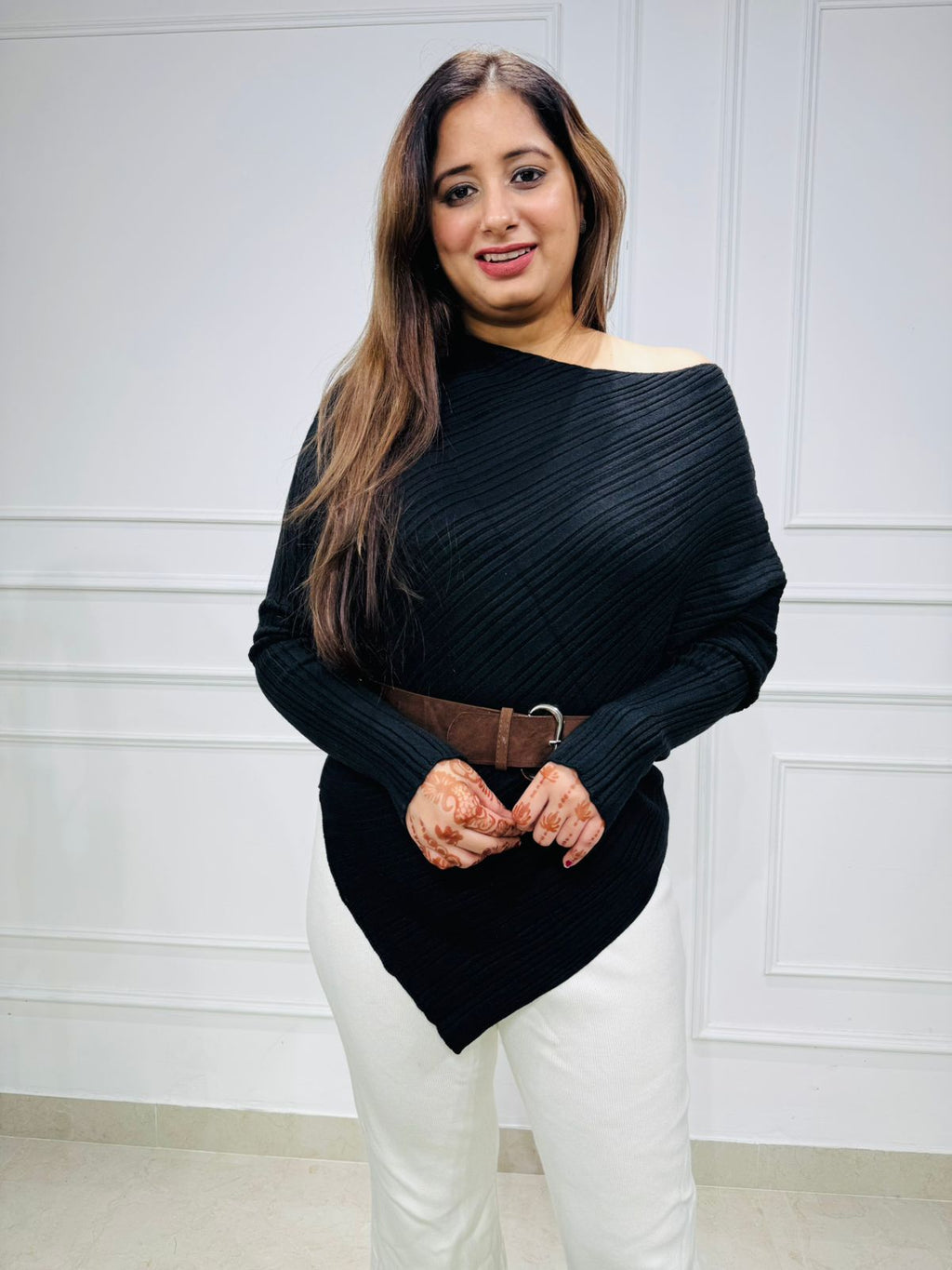 Ascent | Ribbed Asymmetrical Knit Top