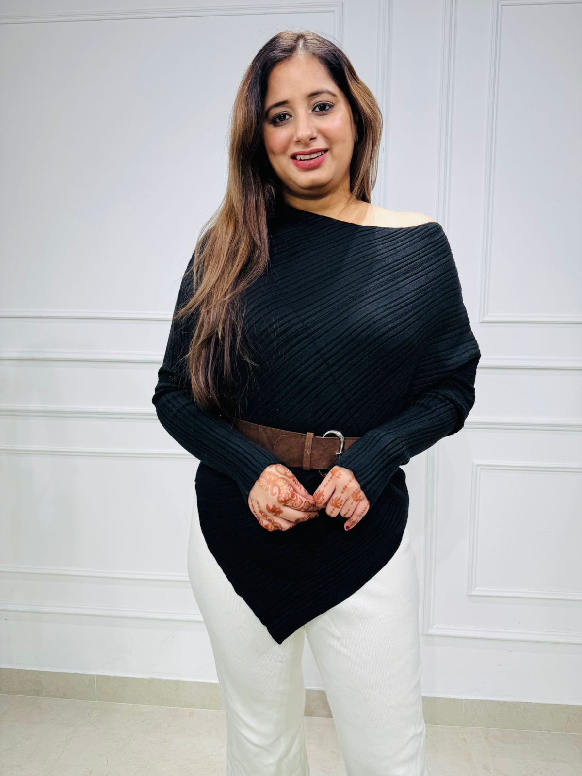 Ascent | Ribbed Asymmetrical Knit Top