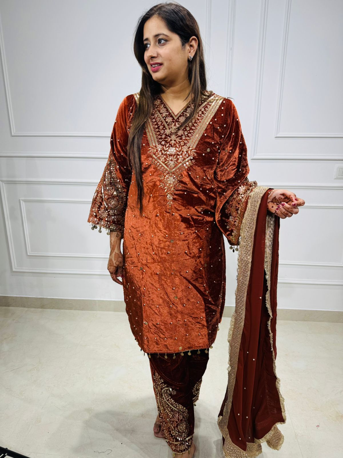 Rudra | Velvet Embroidered Suit Set