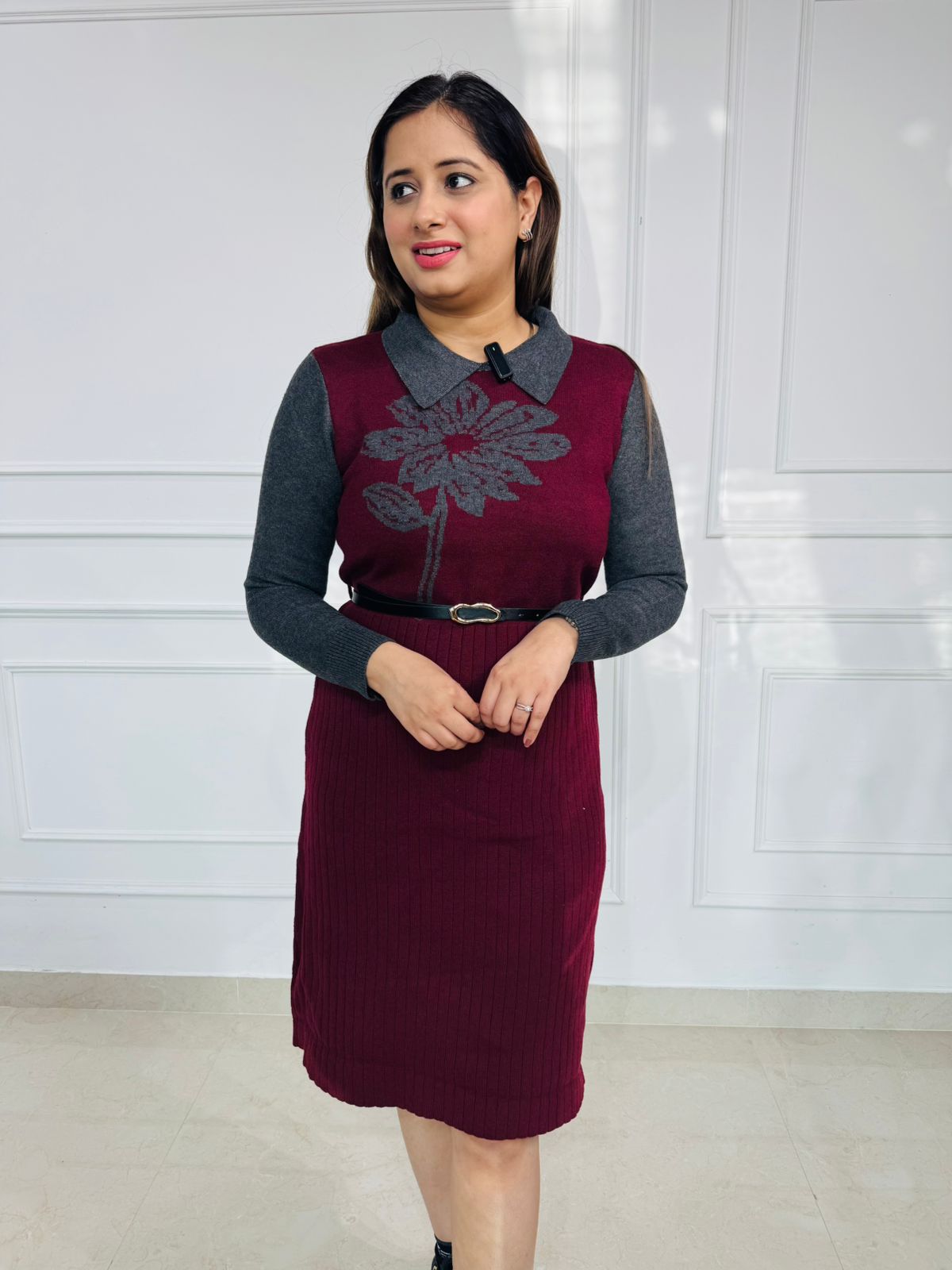 Petaluxe | Floral Knit Dress