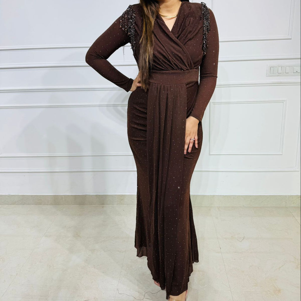 Drizzle | Embellished Wrap Dress