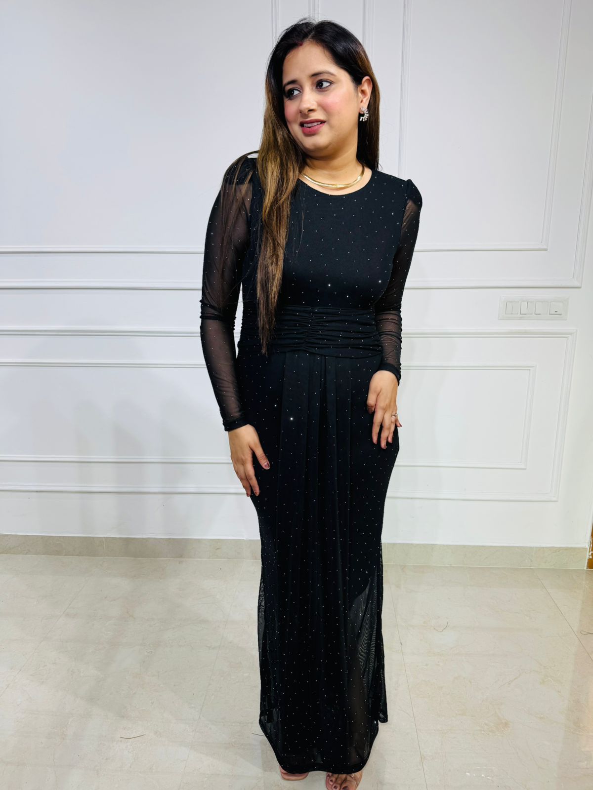 Muse | Sheer Sleeve Gown