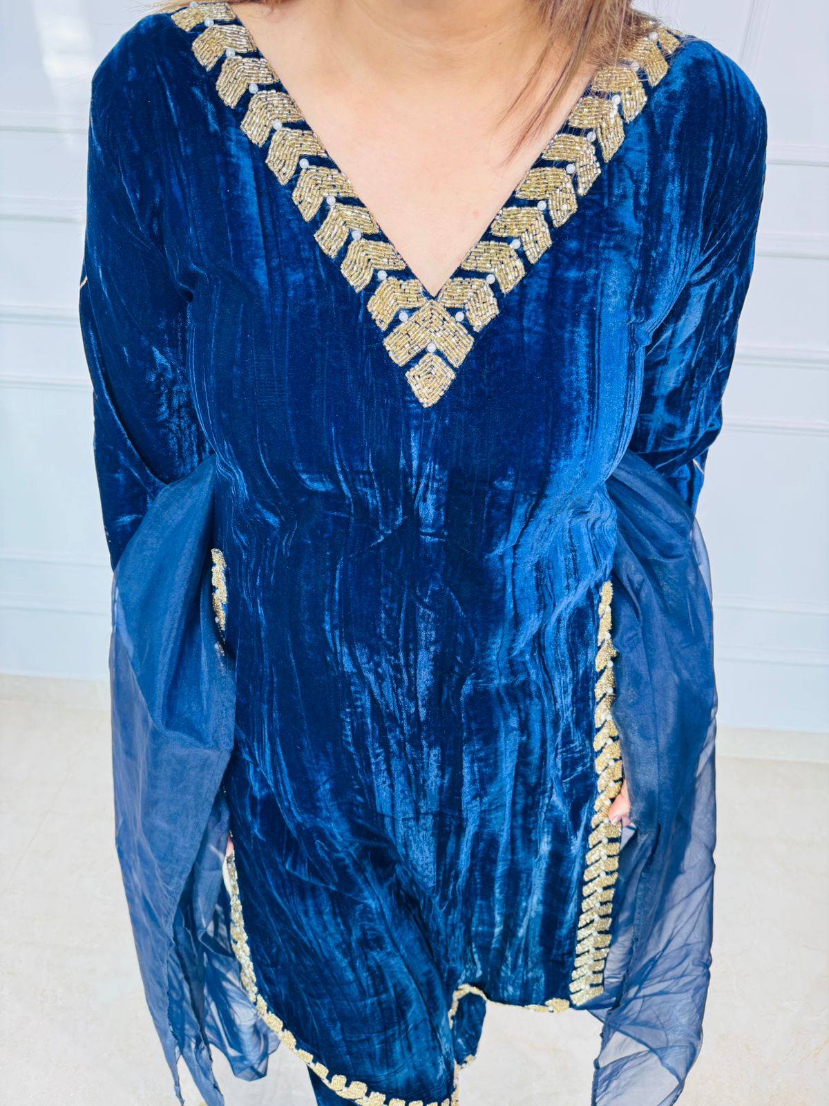 Midnight Velvet Handwork Kurta Set