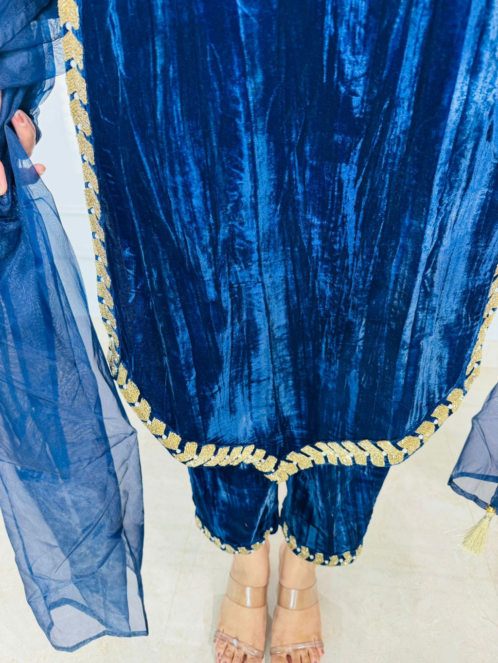 Midnight Velvet Handwork Kurta Set