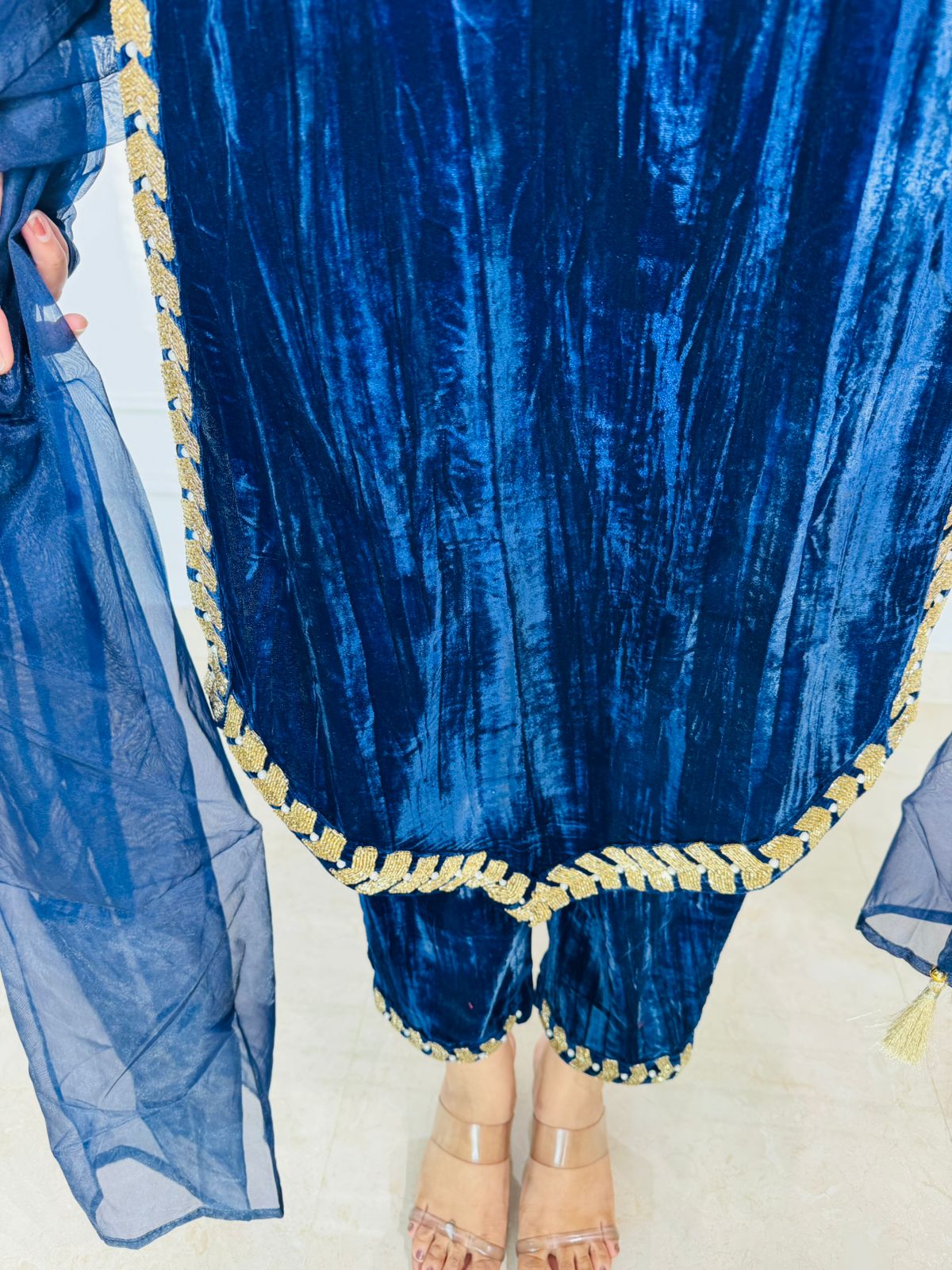 Midnight Velvet Handwork Kurta Set