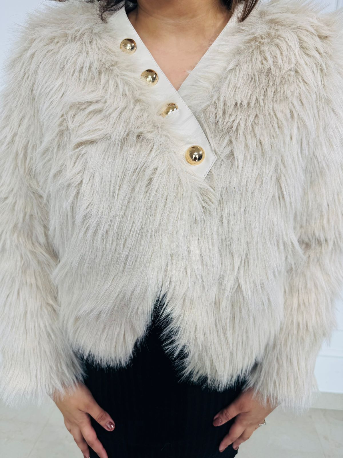 SnowFur | White Faux Fur Cropped Jacket