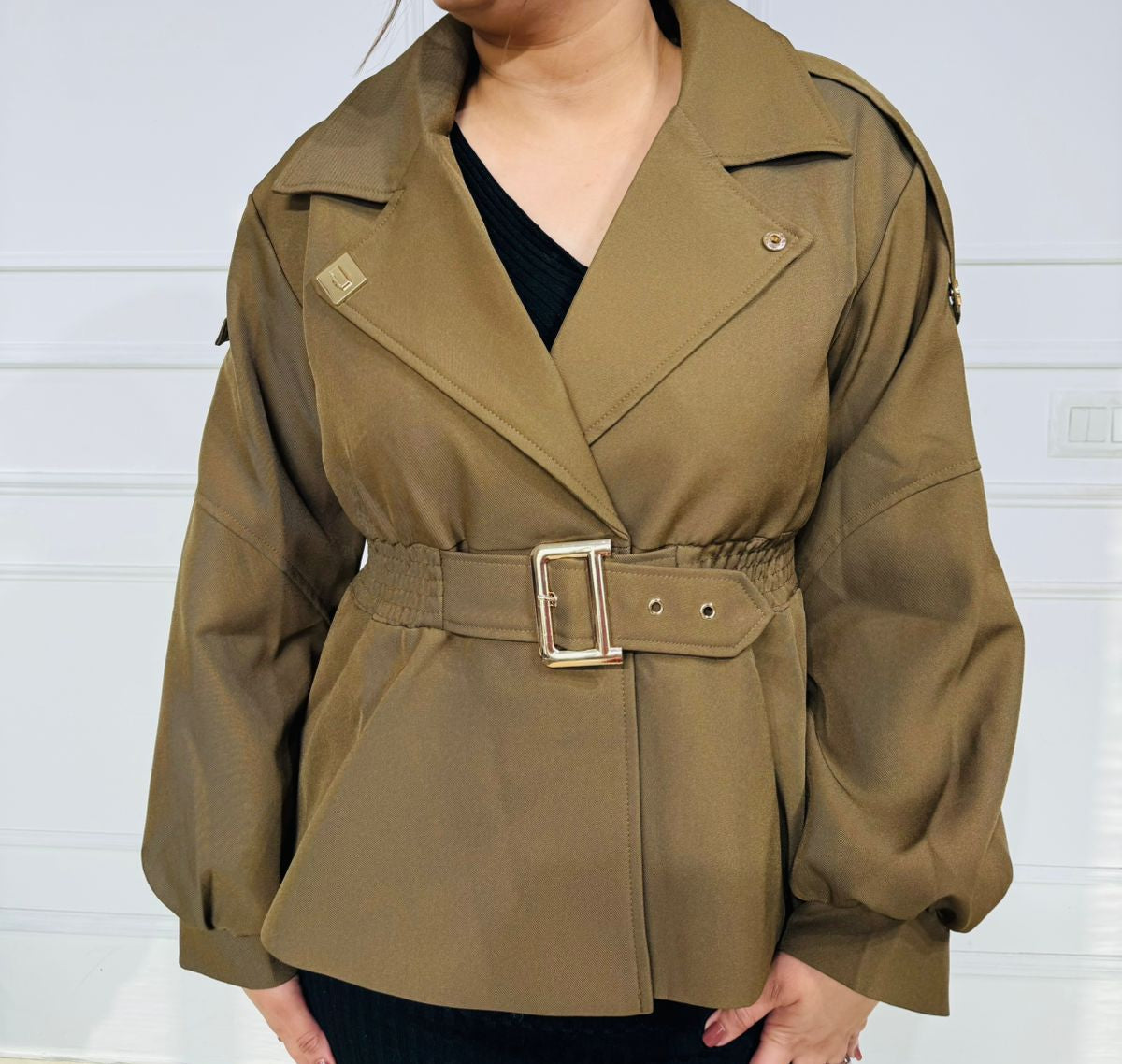 Olive | Belted Trench Co-ord