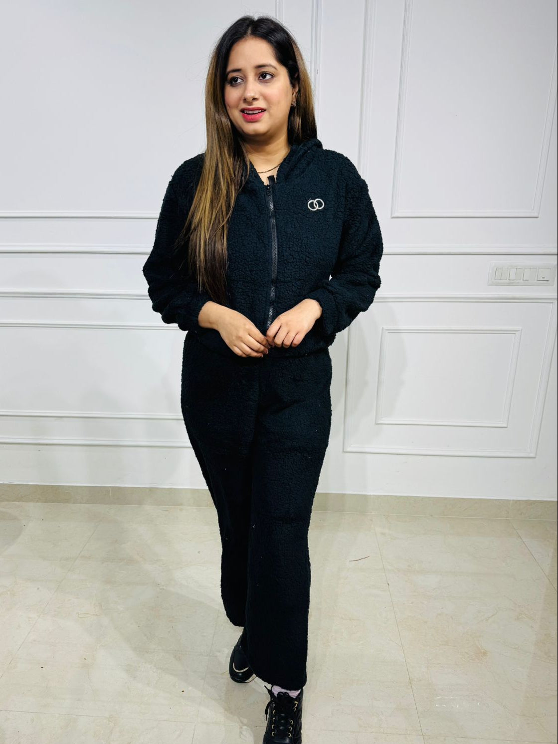 Lilova | Fleece Hoodie Co-ord Set for Winter Lounge & Travel