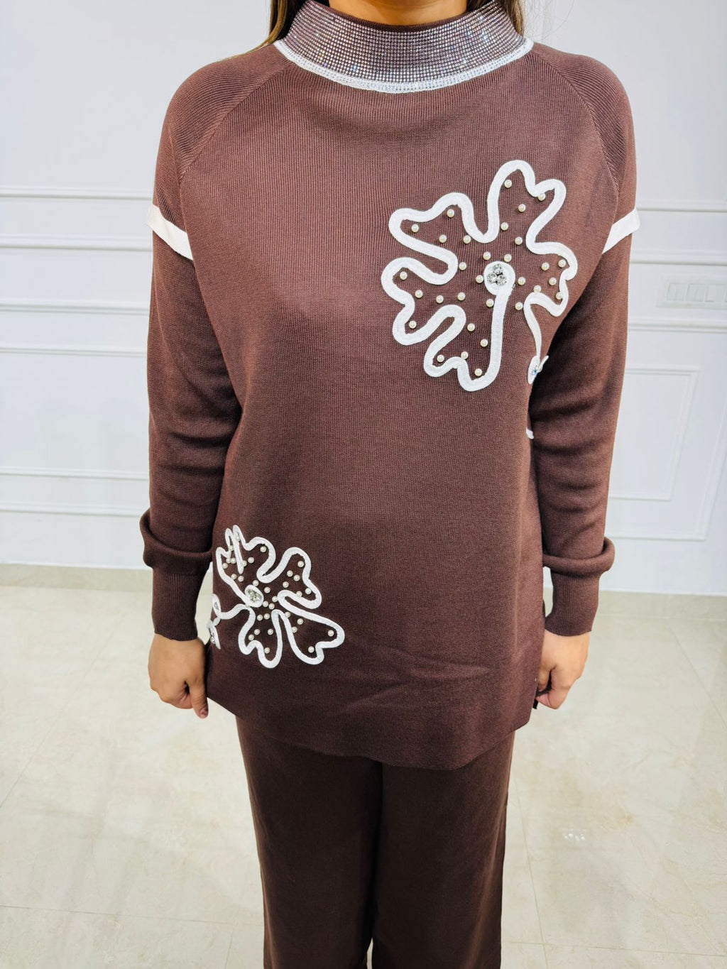 Cafféa | Embellished Knit Co-Ord Set