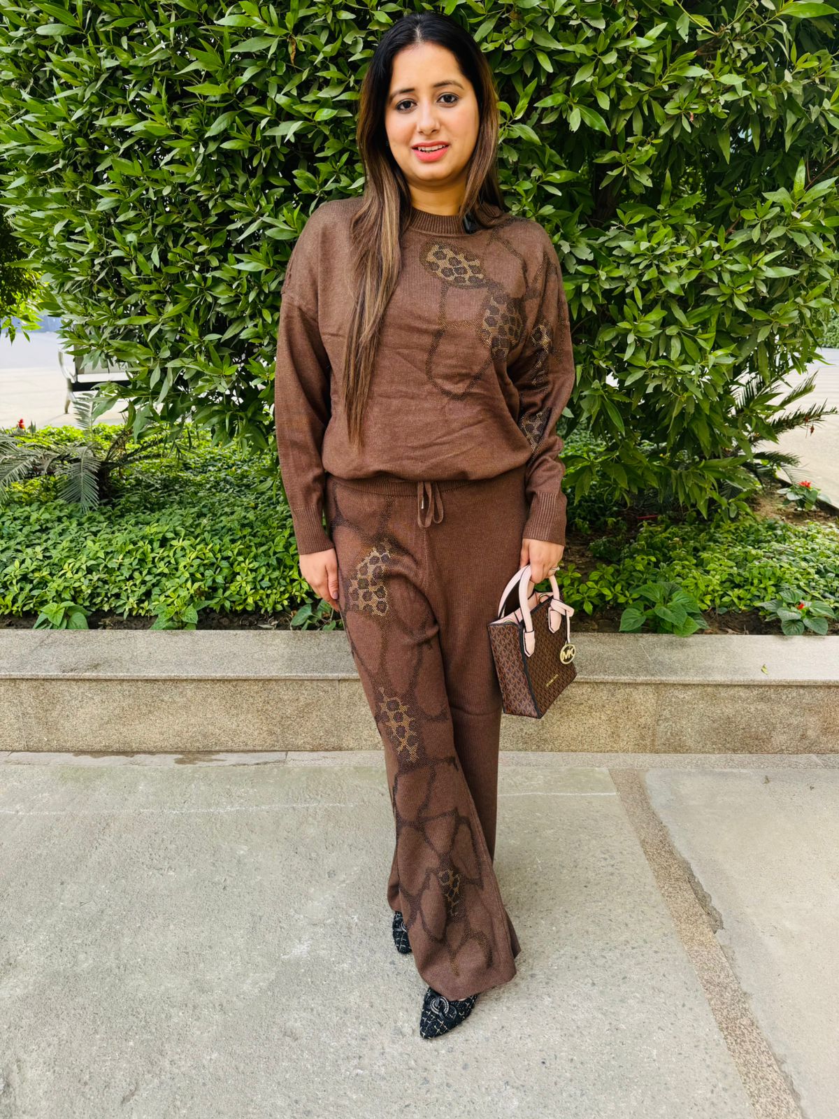 Leopara | Chocolate Brown Leopard Print Co-ord Set for Casual Winter Styling