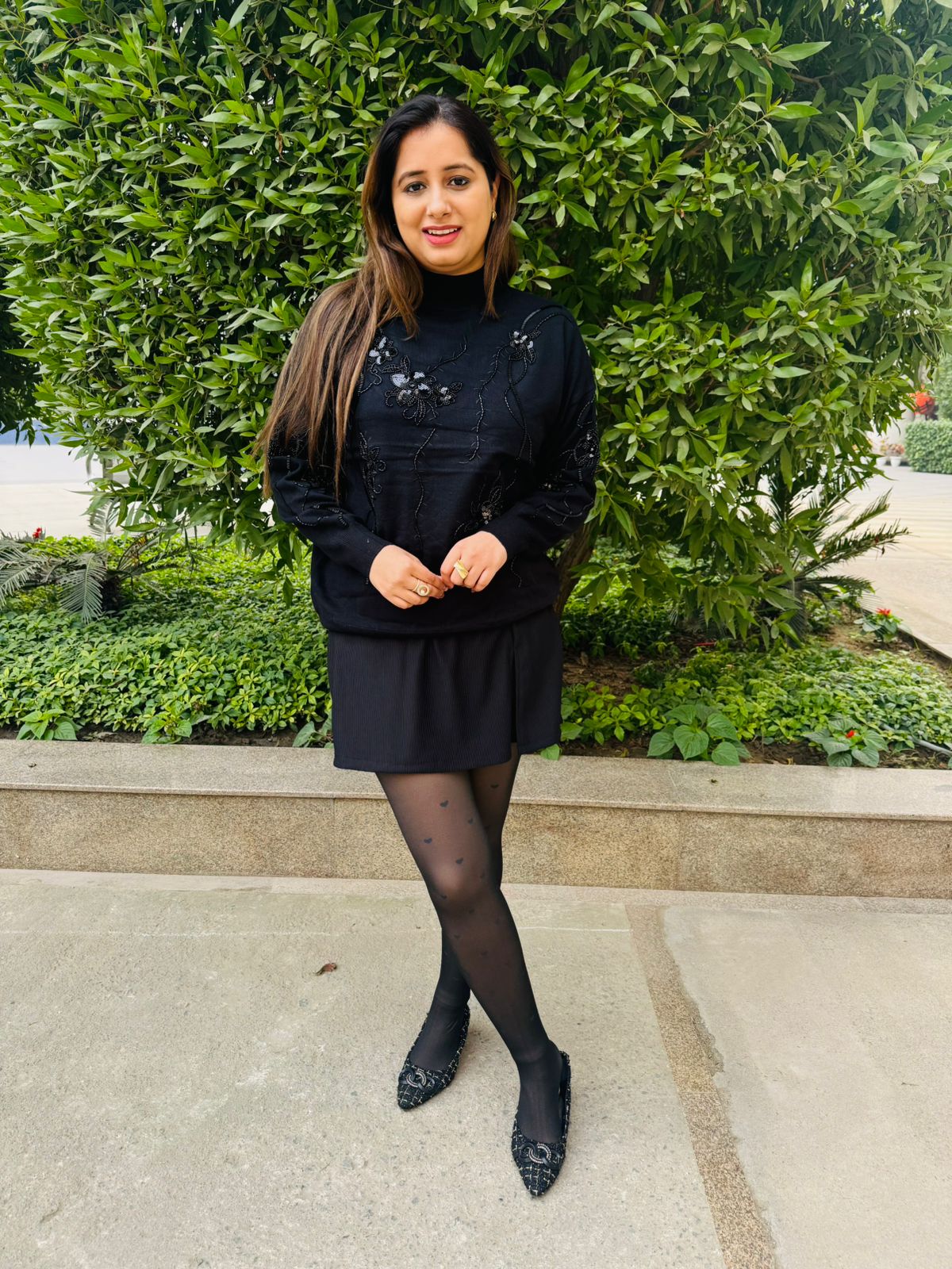 Noirbloom | Bloom High-Neck Beaded Floral TOP