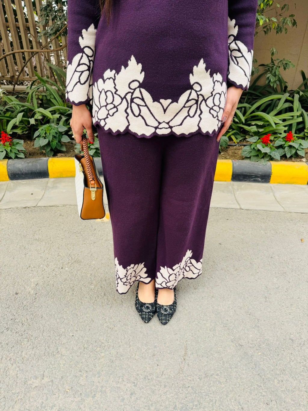 Plumia – Floral Accent Knit Co-Ord Set