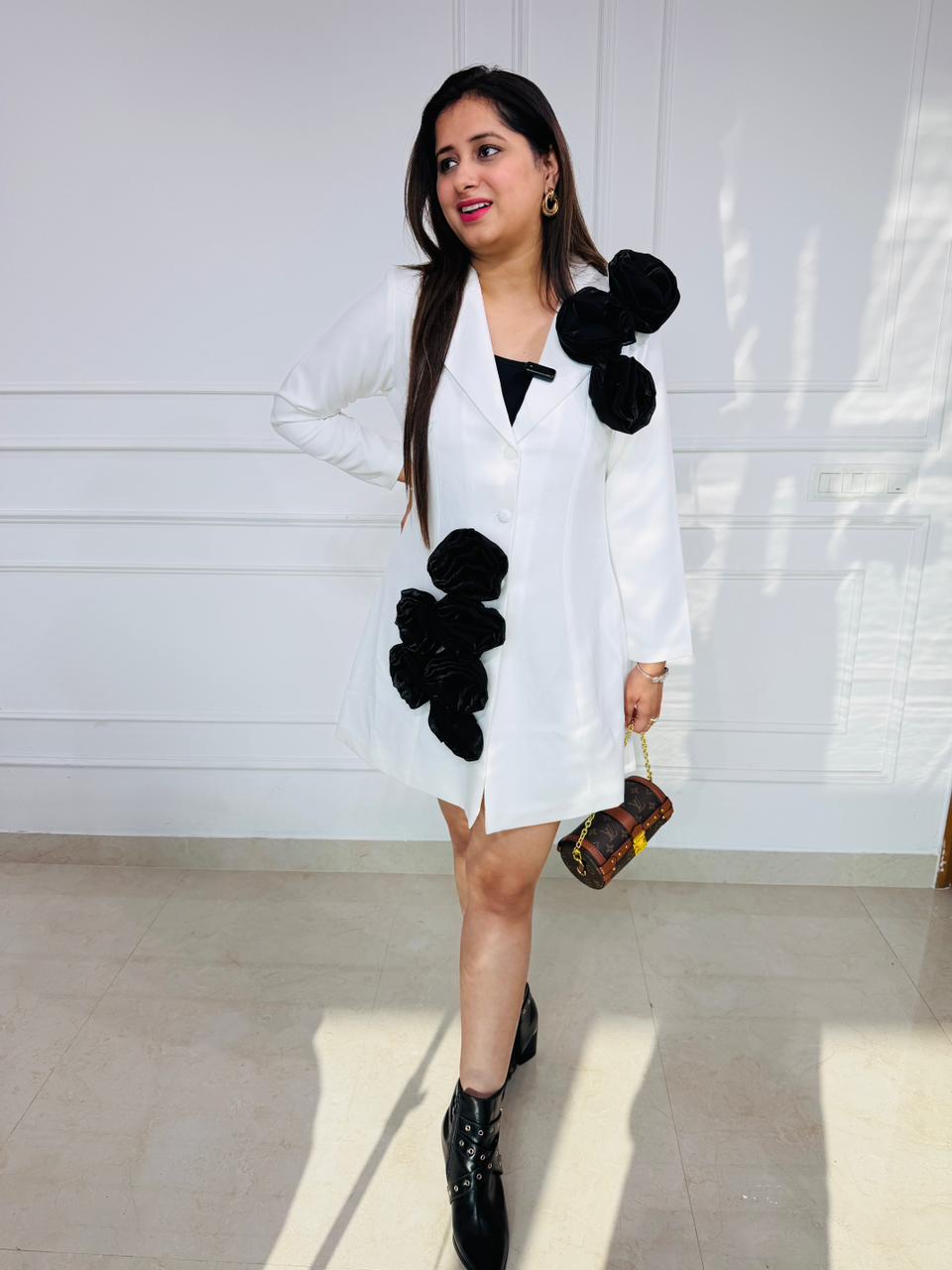 Ivora | White Statement Blazer Dress