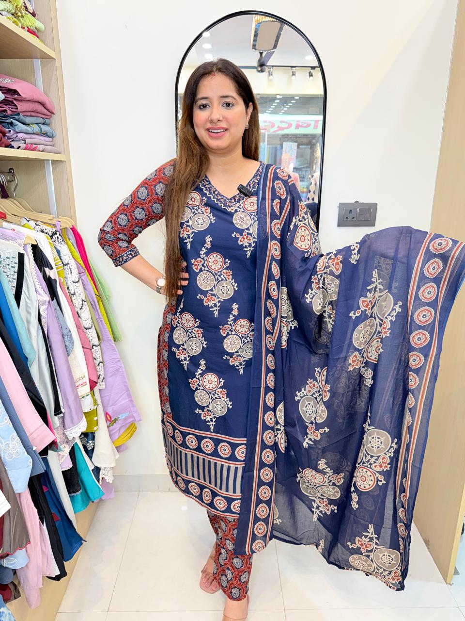 Ajrakh | Printed 3-Piece Suit Set