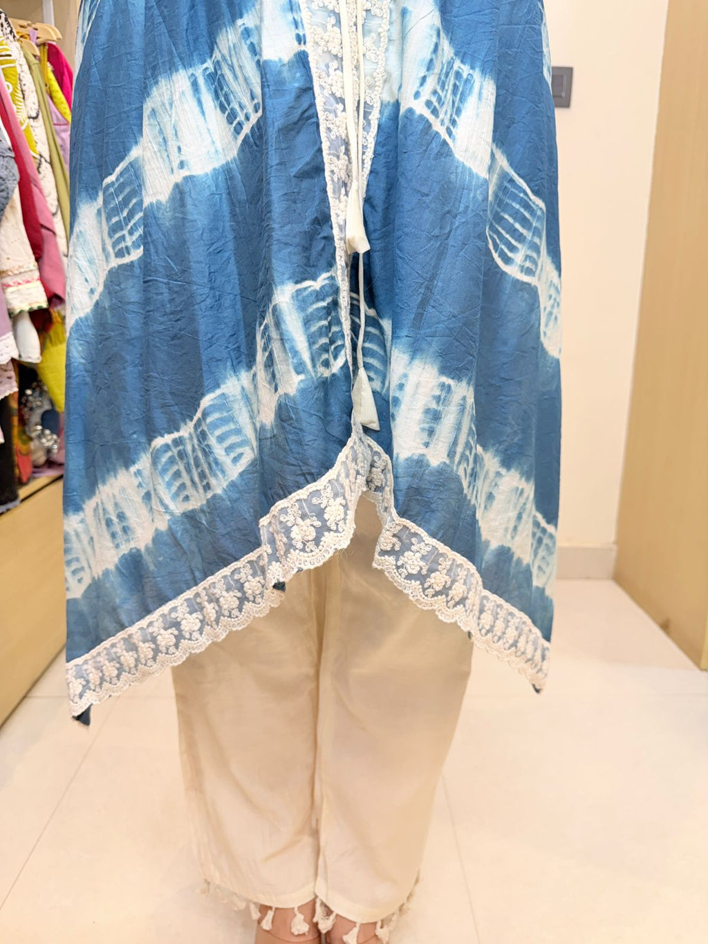 Neelima | 3-Piece Suit Set | Premium Cotton | Indigo Tie-Dye Elegance