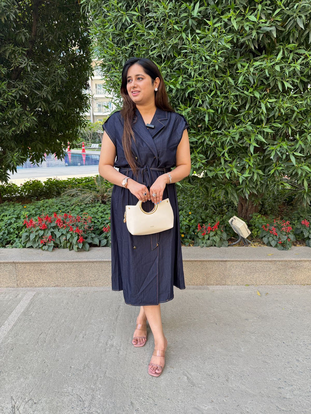 Velora | Belted Button-Down Midi Dress