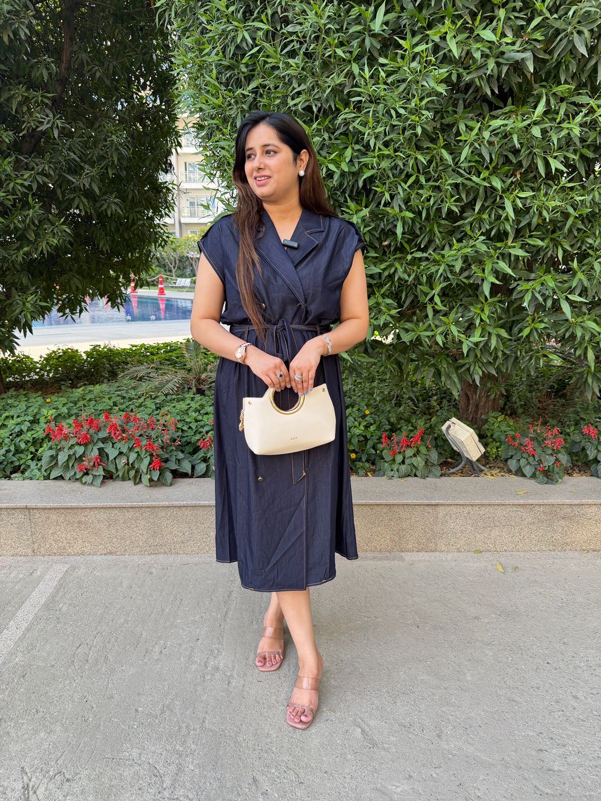 Velora | Belted Button-Down Midi Dress