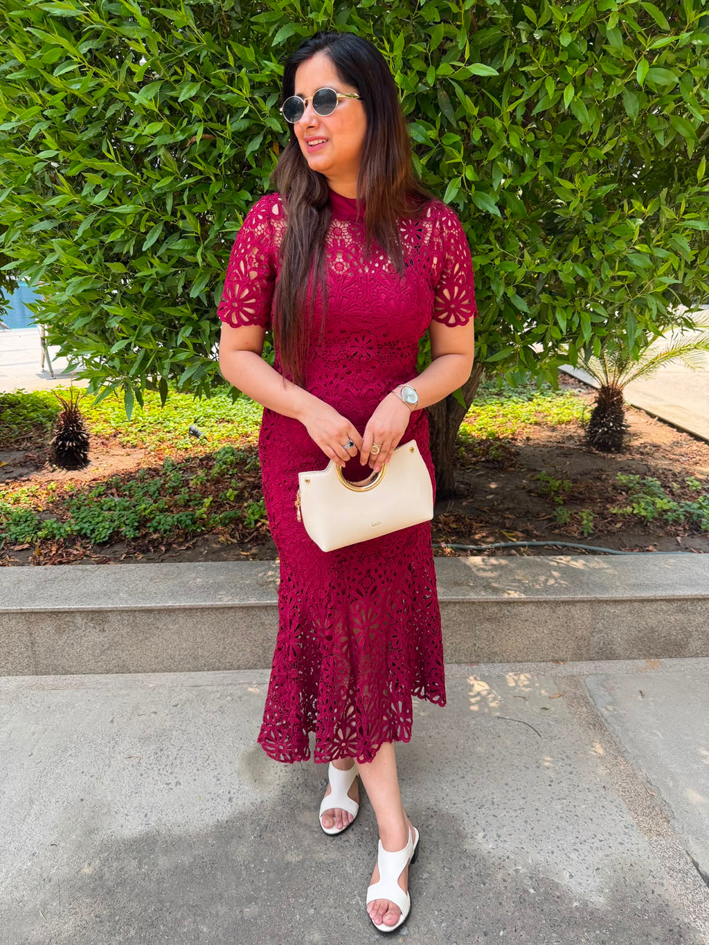 Nayra | Crochet Lace Bodycon Midi Dress